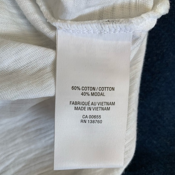 HYBA Be Unexpected Open Back Tee/Top With Cap Sleeves Ivory White Size Medium - Picture 6 of 7